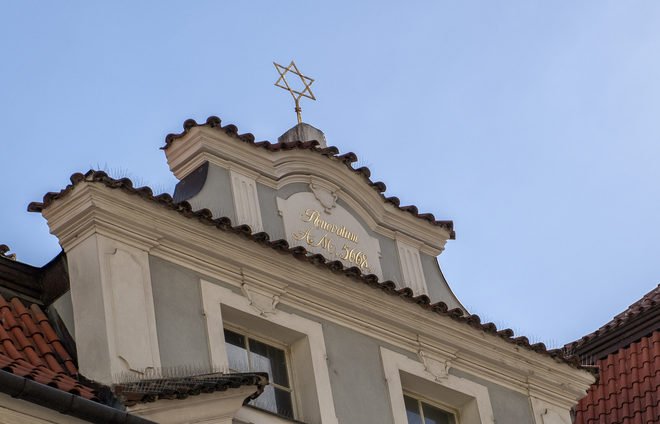 Czech - Star of David atop Jewish Town Hall, Prague, Czech Republic