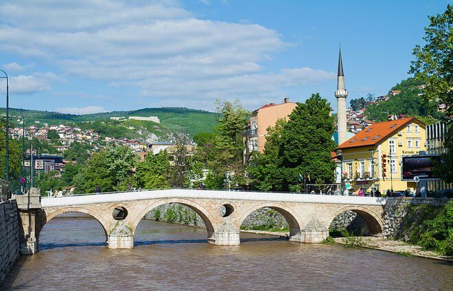 Check out the Latin Bridge, famous as the site of the assassination of Franz Ferdinand, which became the justification for the beginning of the World War I.