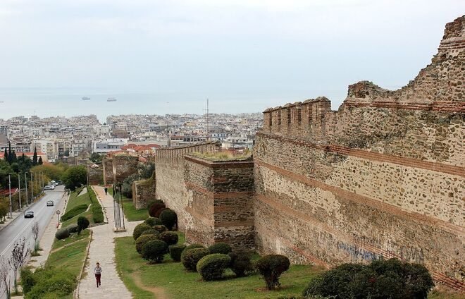 Savor the panoramic view of Thessaloniki from the northerneastern corner of the Kastro (castle) walls.