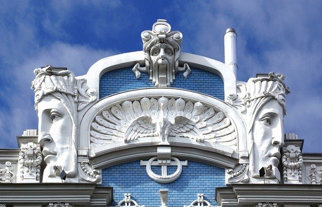 Walk through Riga's Art Nouveau district; the Art Nouveau Movement was the architectural and artistic answer to the literary modernist movement that began in the late 19th century. Riga boasts one of the largest centers of Art Nouveau in Europe.